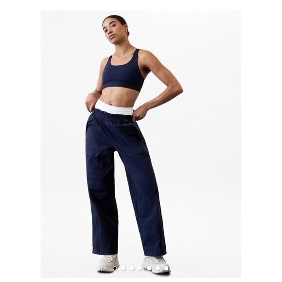 Athleta Trekkie Parachute Pants Womens 8 Navy Blue Outdoor Athleisure Gorpcore - Picture 12 of 12